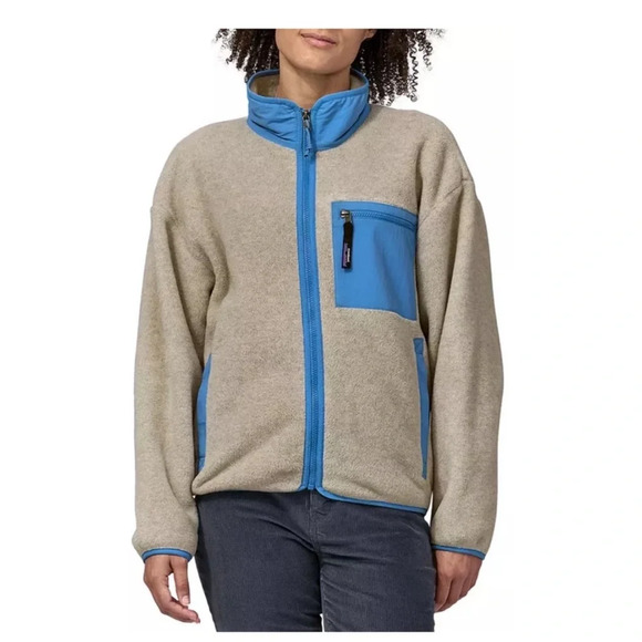Patagonia Women's XL Synchilla Jacket Fleece Oatmeal Heather Blue Bird NWT - Picture 7 of 10